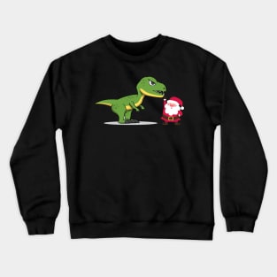 Funny santa dino t rex christmas gift idea Crewneck Sweatshirt